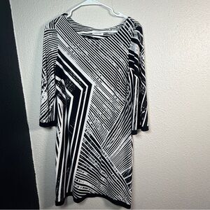 Calvin Klein Black and White Striped Dress
